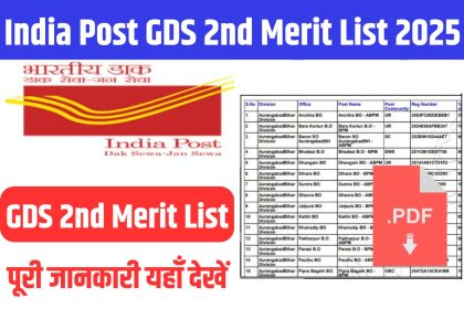 India Post GDS 2nd Merit List 2025