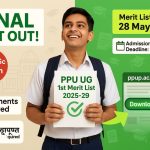 PPU UG 1st Merit List 2025-29