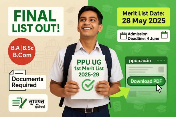 PPU UG 1st Merit List 2025-29