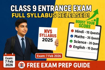 NVS Class 9 Entrance Exam Syllabus 2025