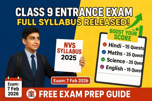 NVS Class 9 Entrance Exam Syllabus 2025